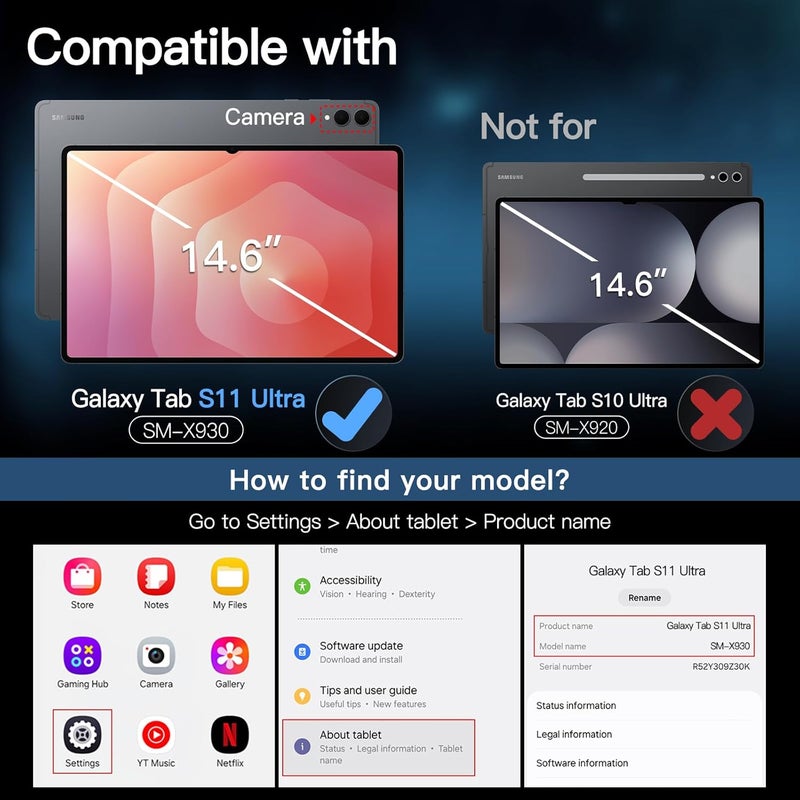 Jetech Screen Protector for Samsung Galaxy Tab S11 Ultra, with Easy Installation Frame, Tempered Glass Film, HD Clear, 14.6-Inch Display, 2-Pack - Image 2